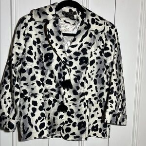 Chic Black and White Patterned Blazer